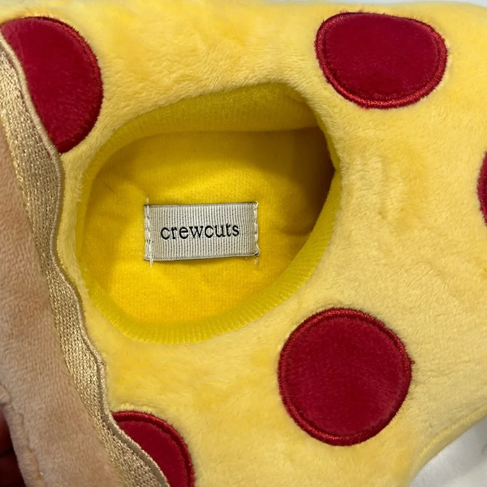 J crew crewcuts pepperoni pizza slippers toddler size k9 yellow  red 🍕